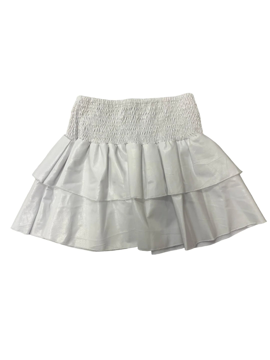 Flowers by Zoe White Tier Pleather Skirt