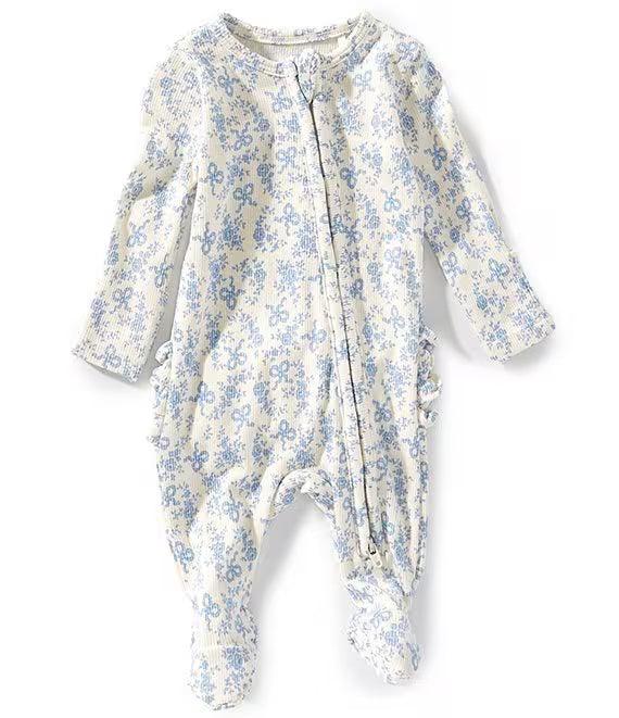 Angel Dear Romi Floral Ruffle Back Footie