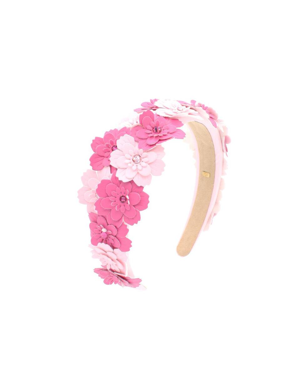 Bari Lynn Pink Multi Flower Padded Headband