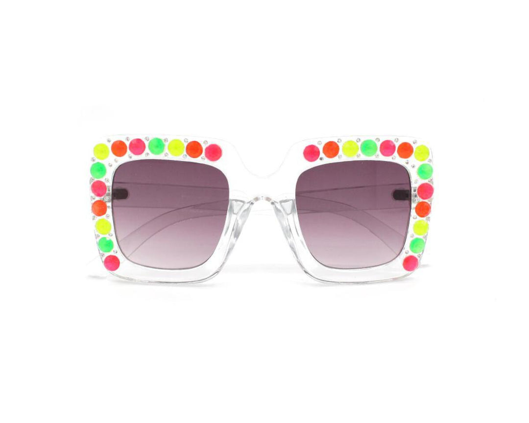 Bari Lynn Neon Square Sunglasses