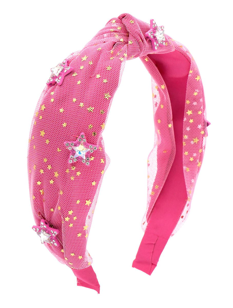 Bari Lynn Hot Pink Star Tulle Headband