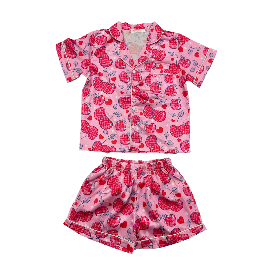 Love Cherries Satin Loungewear Set