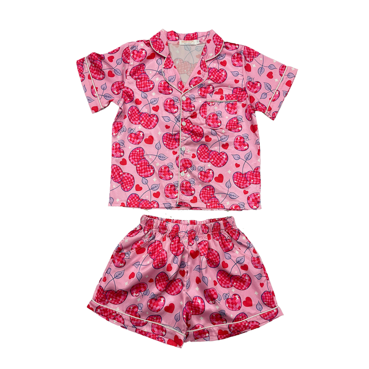Love Cherries Satin Loungewear Set