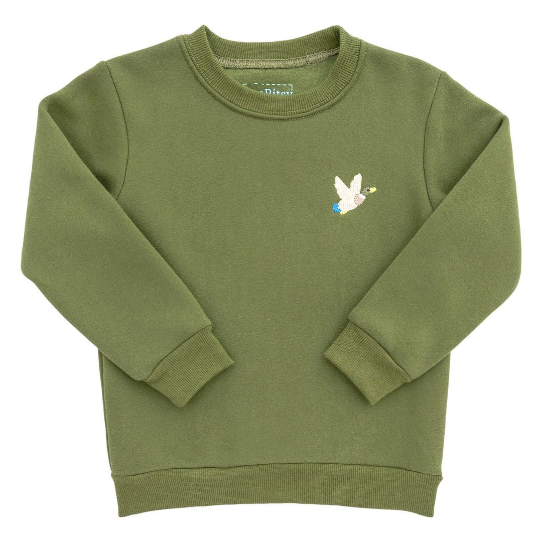 Itsy Bitsy Mallard Pullover in Olive