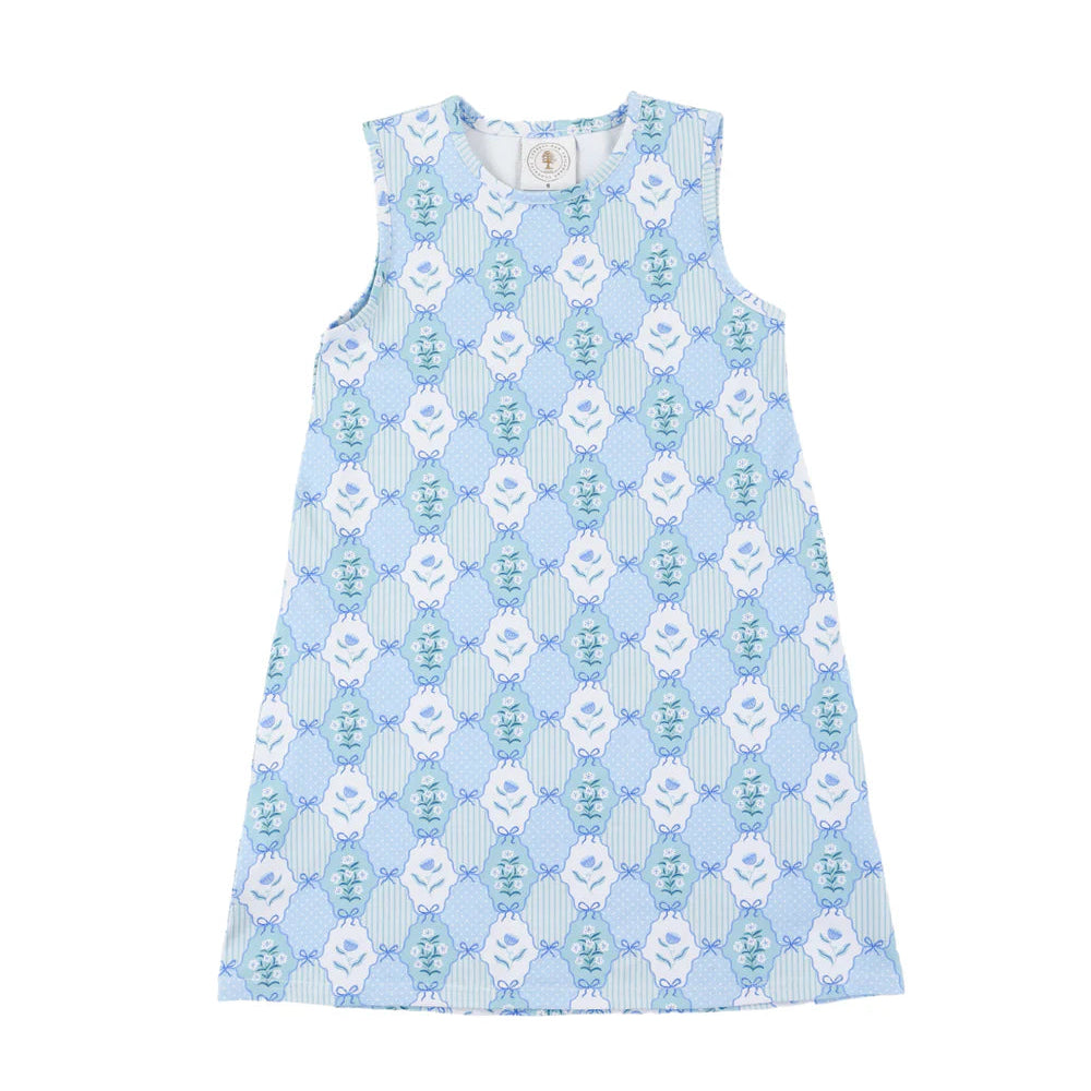 Cypress Row Susie Swing Dress in Floral Blues