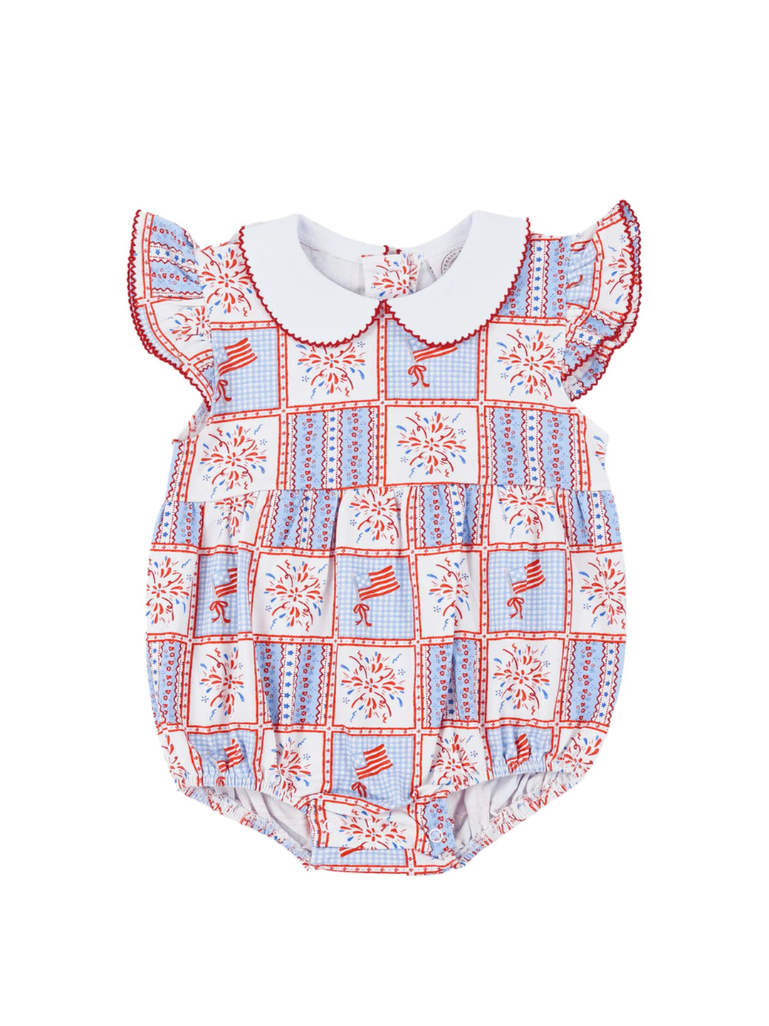 Cypress Row Patriotic Patchwork Penelope Romper