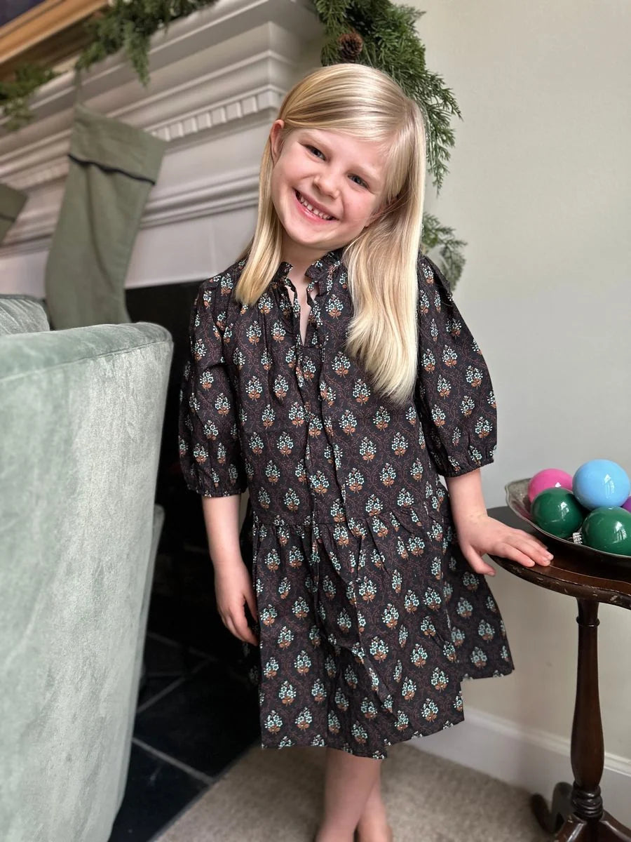 Eve Dress in Luxe Block Print