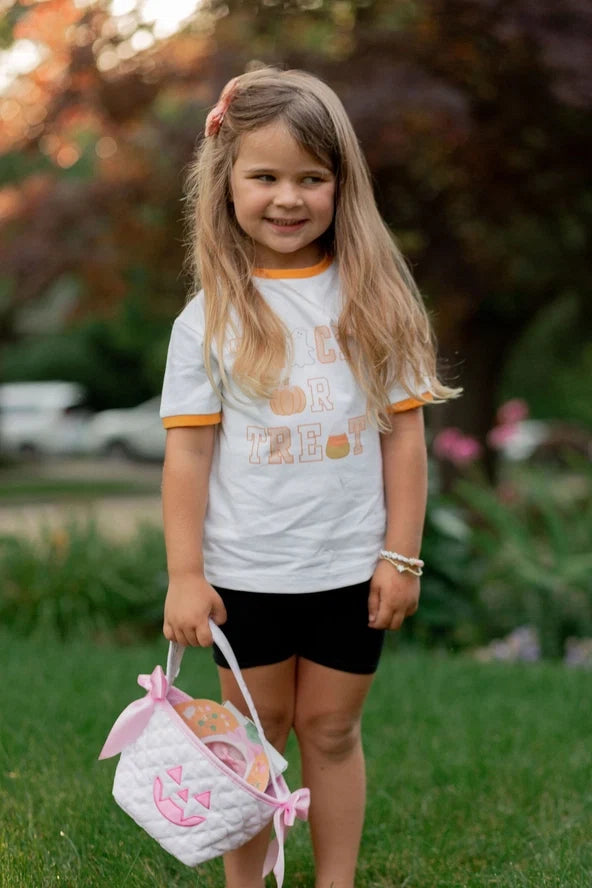 Mini Pink Gingham Pumpkin Tote