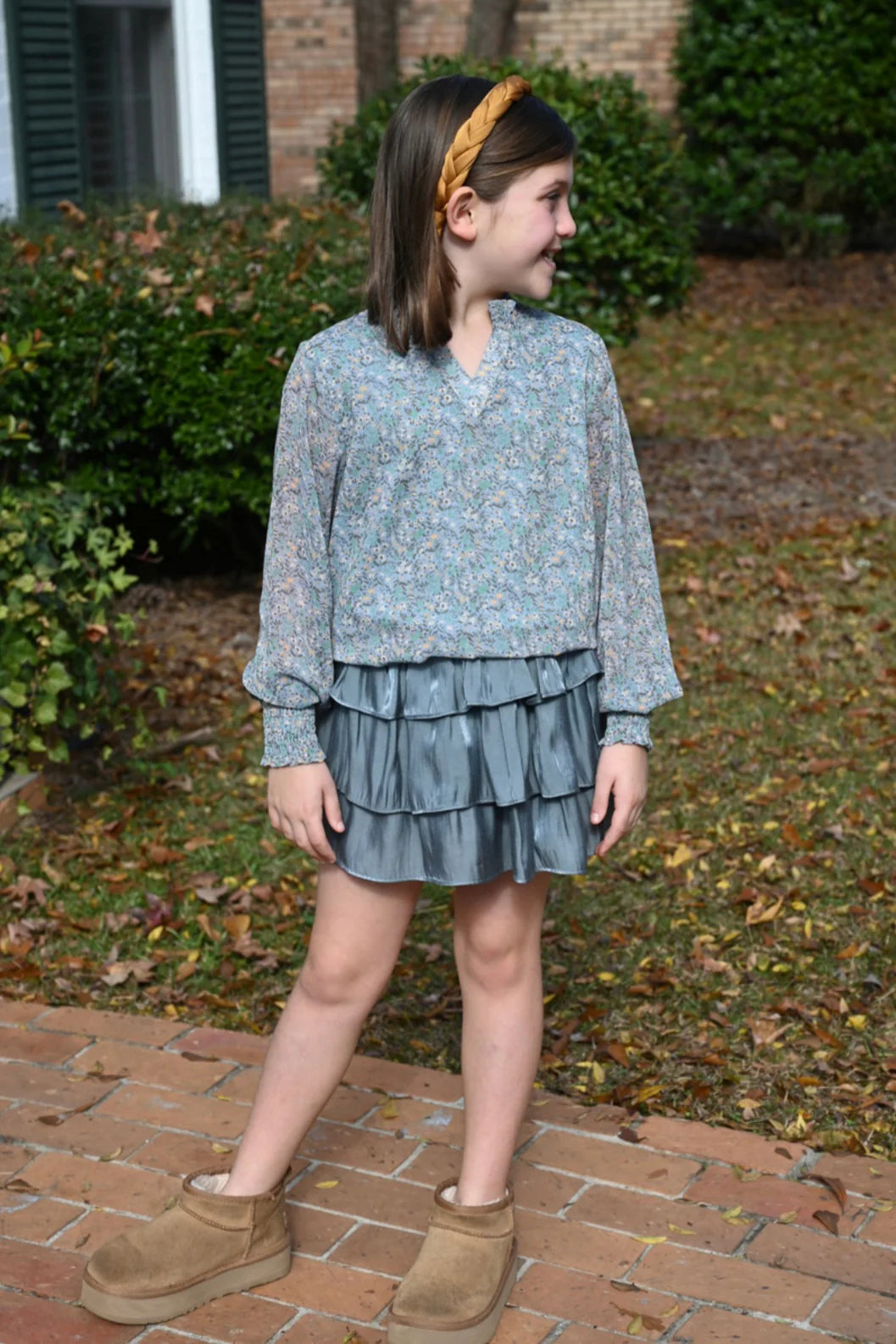 Pleat Elizabeth Top in Marigold