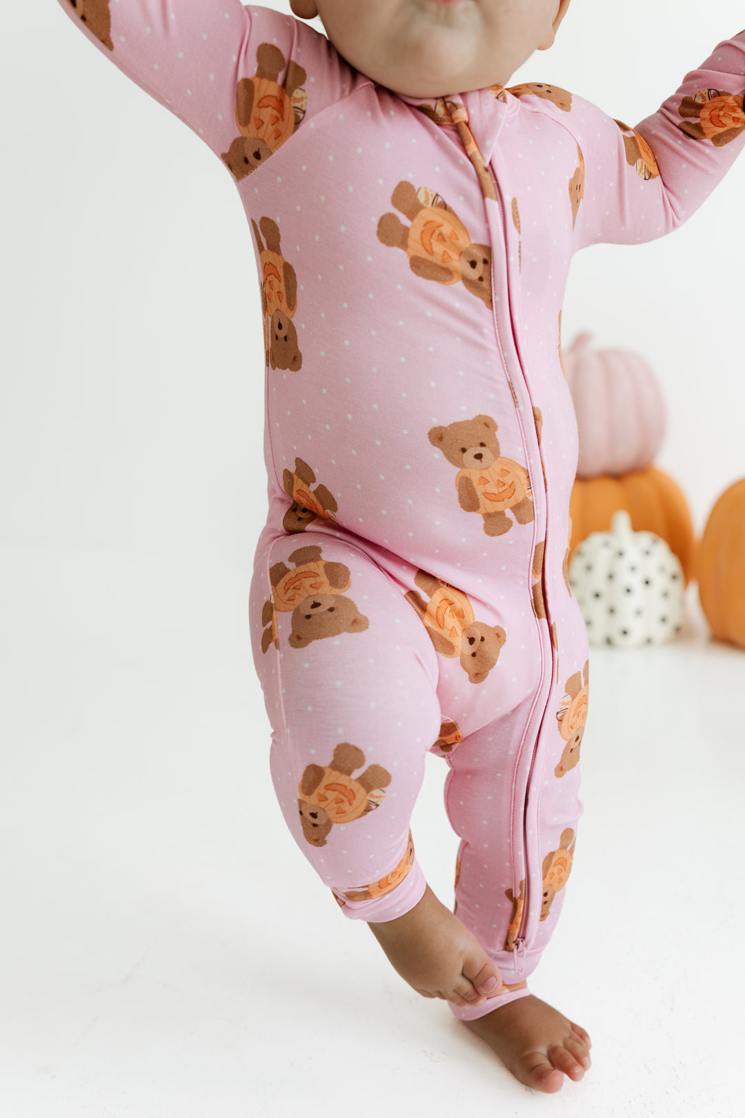 Zipper Romper in Little Boo Bear