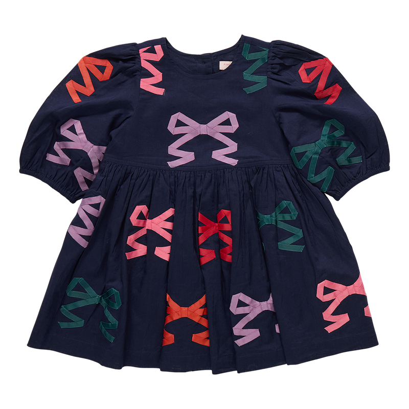 Pink Chicken Brooke Dress with Applique Bows (sizes 2-6)