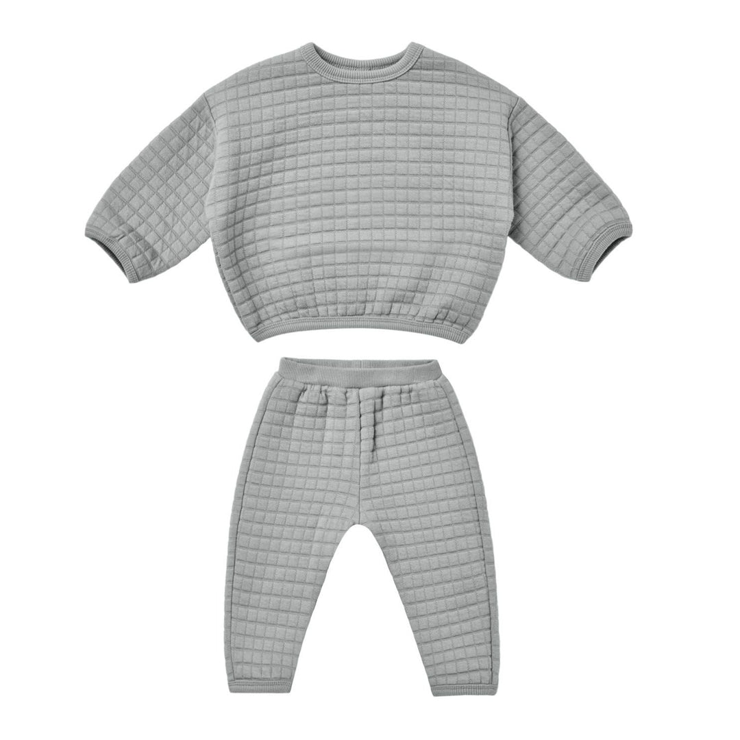 Quincy Mae Sweater + Pant Set in Dusty Blue