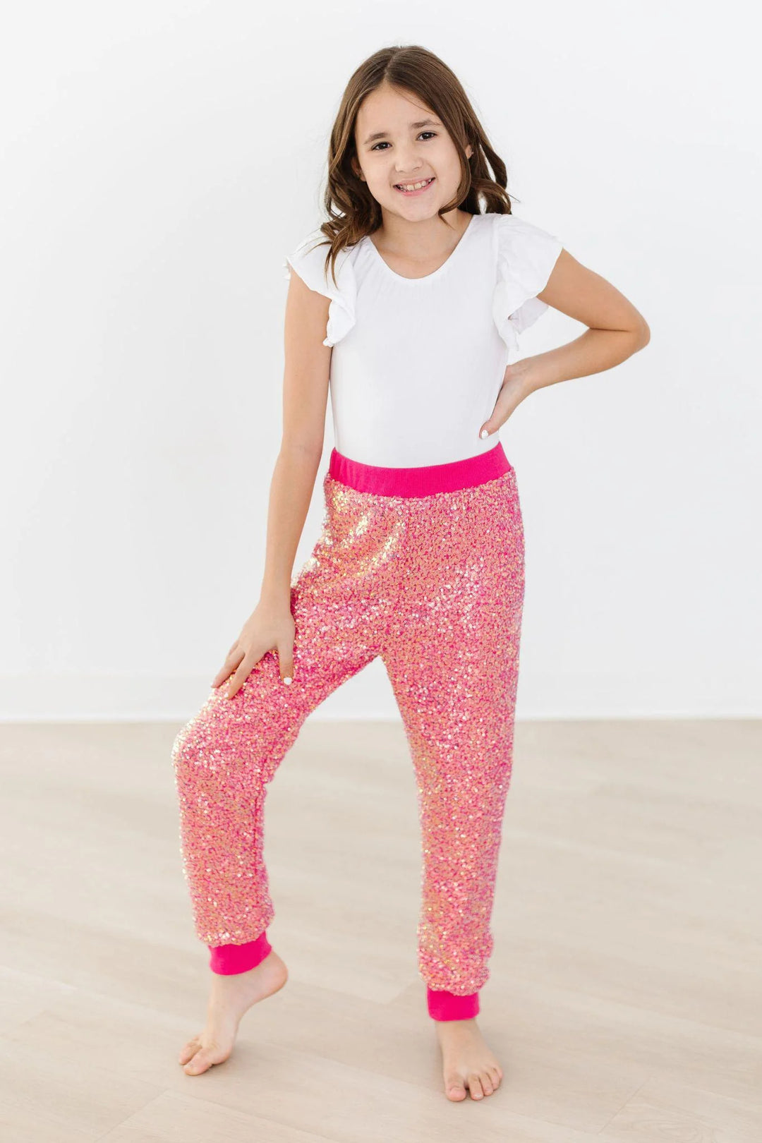 Mila & Rose Hot Pink Sequin Joggers