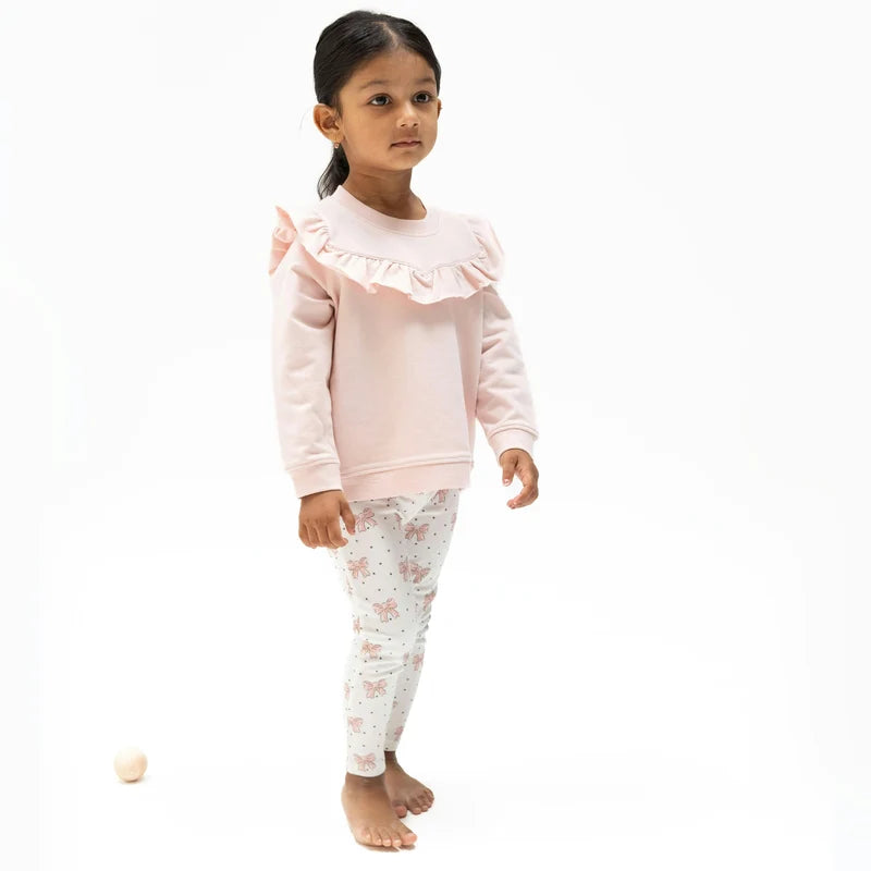 Angel Dear Veiled Ruffled Bows Sweatshirt + Legging