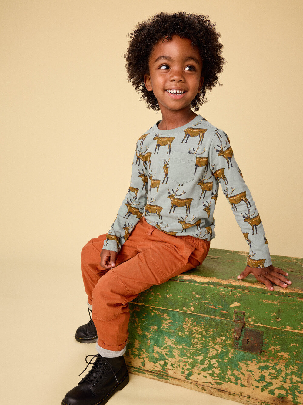 Tea Collection Long Sleeve Printed Pocket Tee