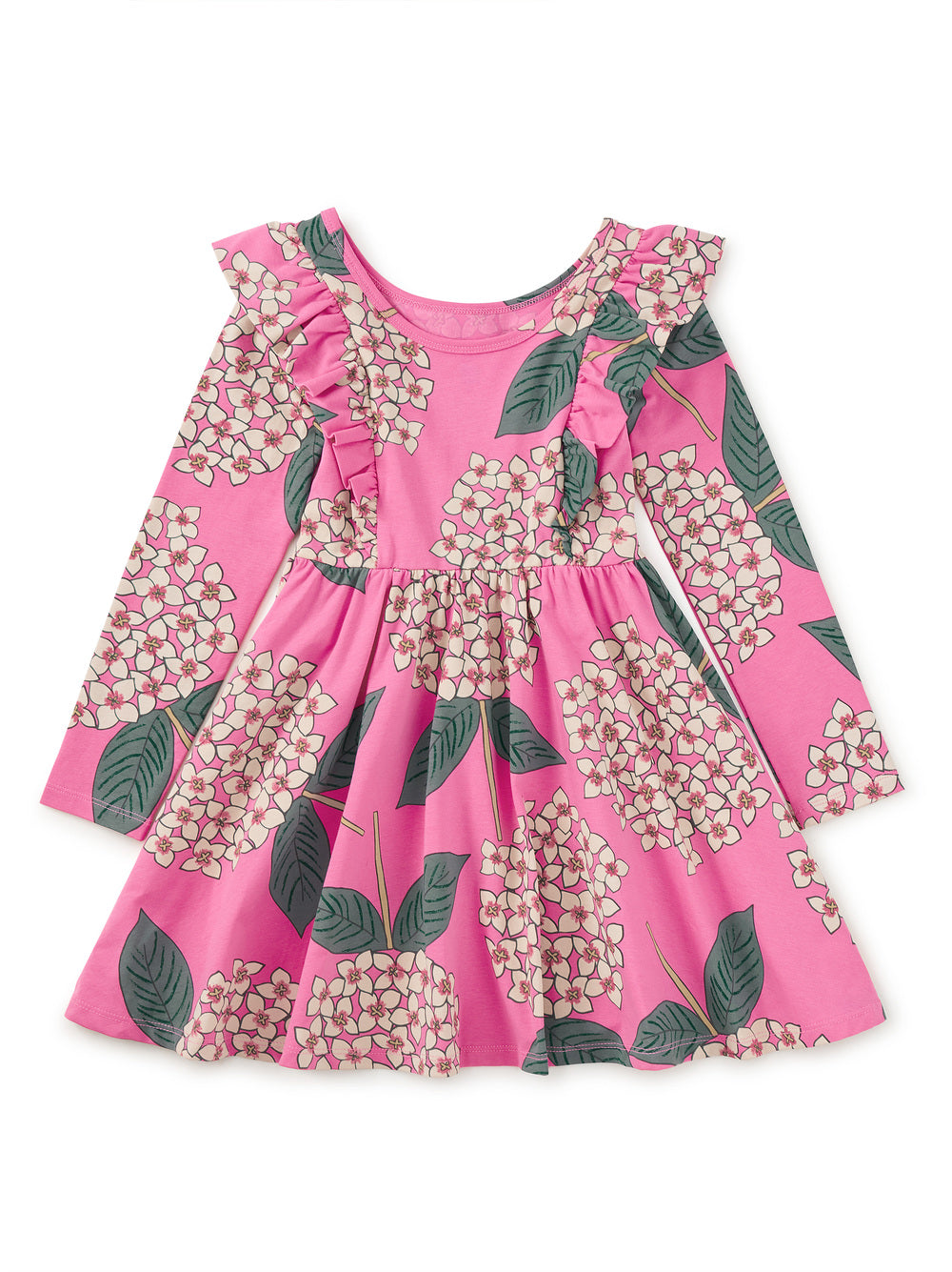 Tea Collection Ruffle Shoulder Ballet Dress in Hydrangea Burst