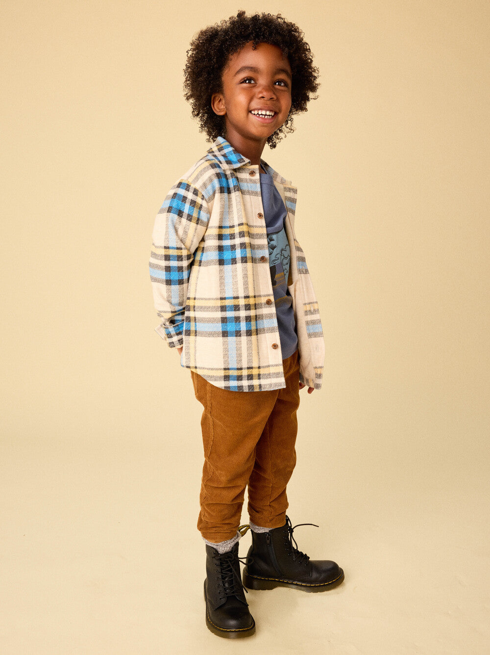 Tea Collection French Terry Plaid Shacket