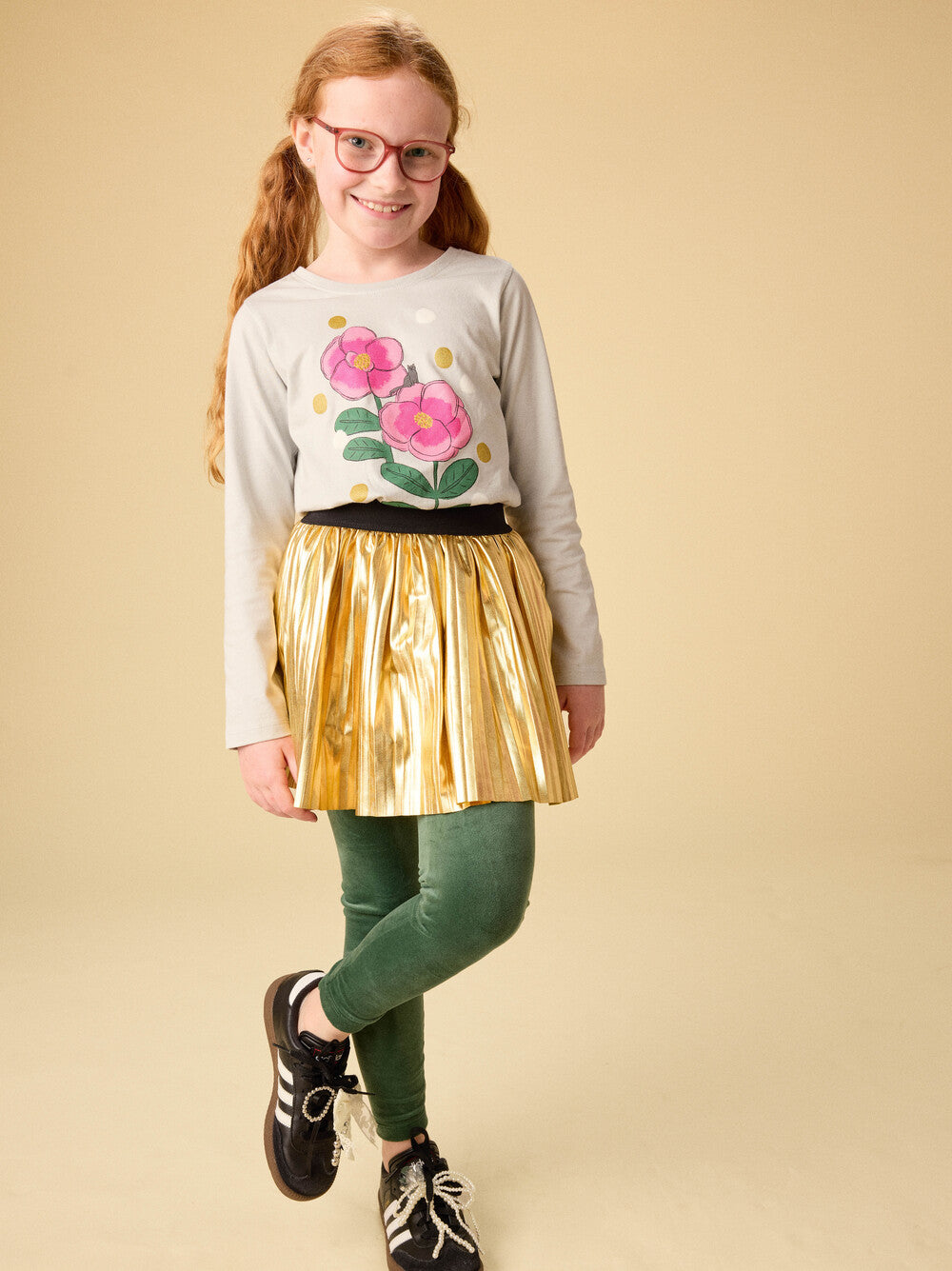 Tea Collection Golden Flowers Graphic Tee