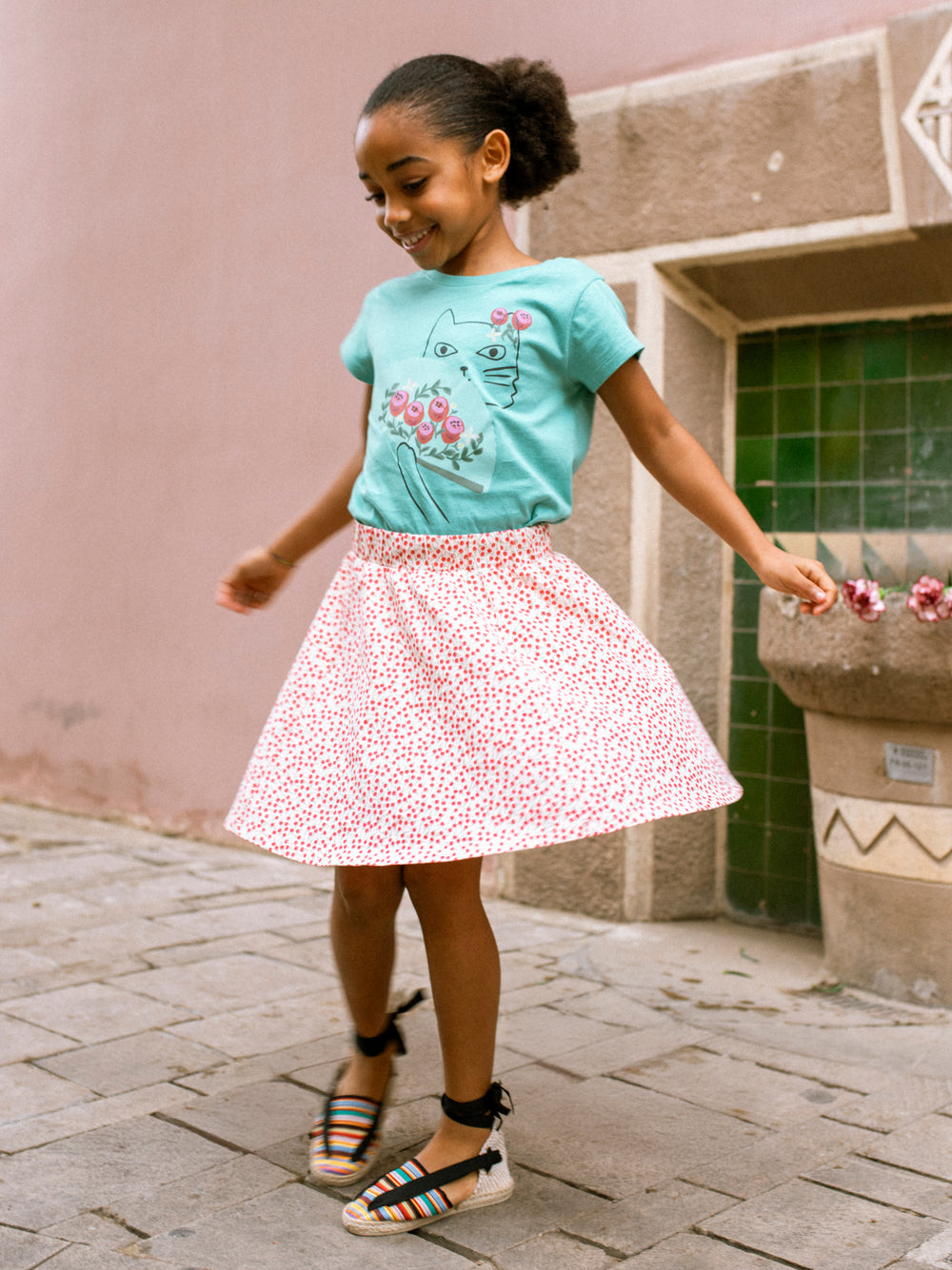 Tea Collection Twirl Skort in Mini Rose Toss