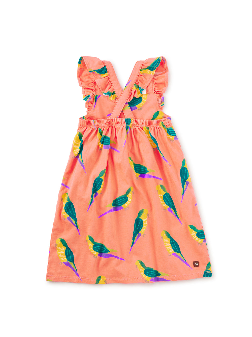 Tea Collection Ruffle Strap Dress with Parakeet