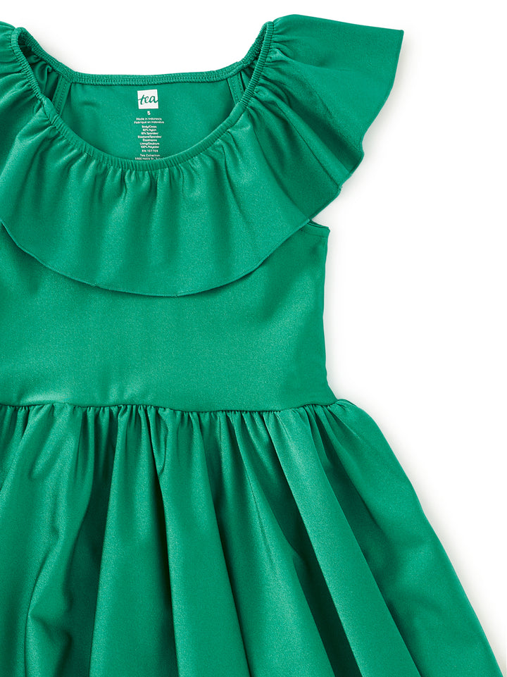 Tea Collection Shiny Ruffle Neck Dress