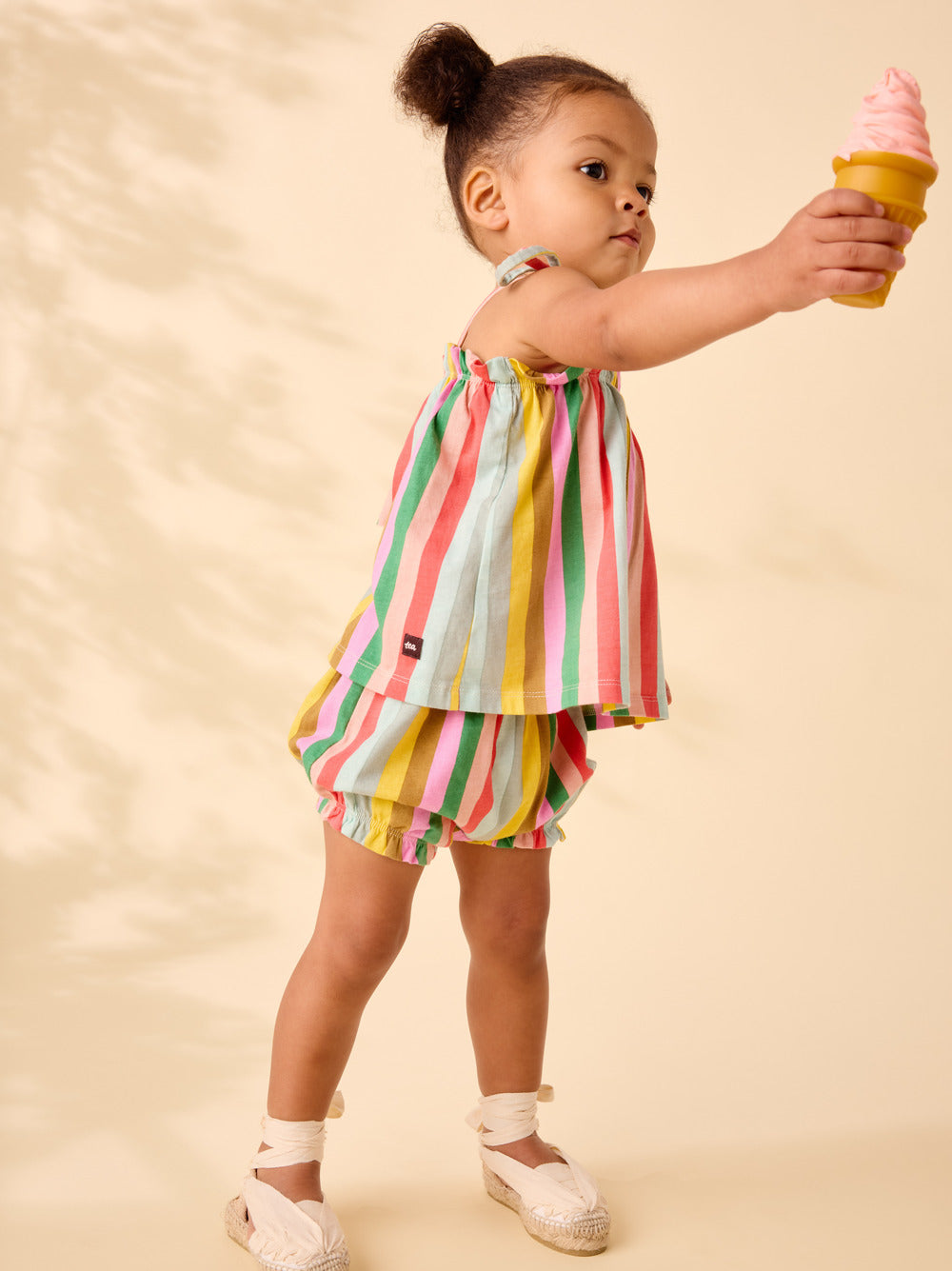 Tea Collection Stripe Tie Shoulder Baby Set
