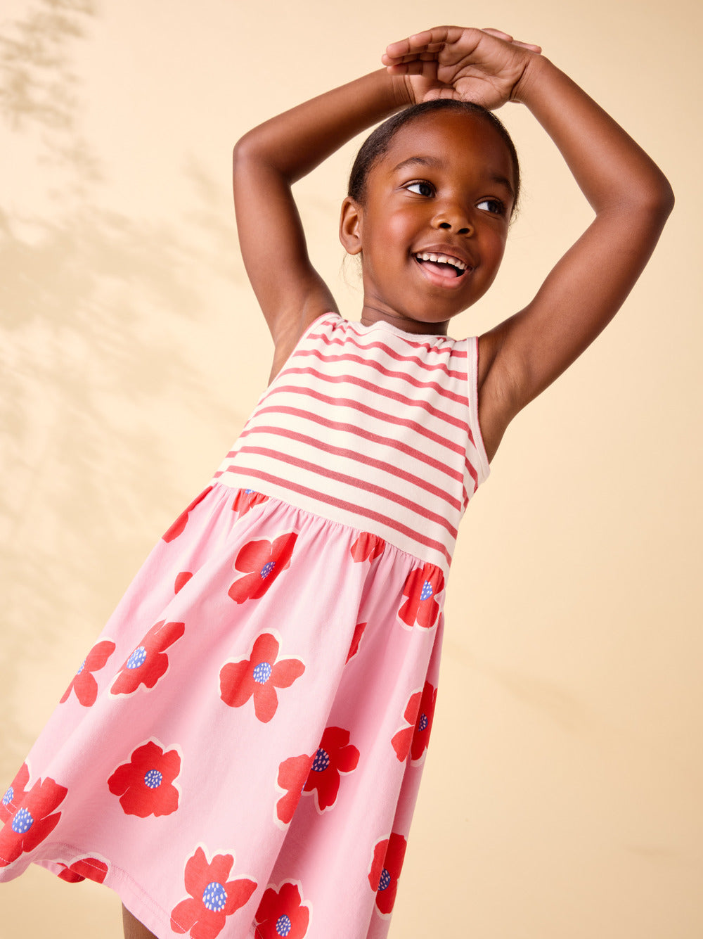 Print Mix Tank Skirted Dress in Rock Floral