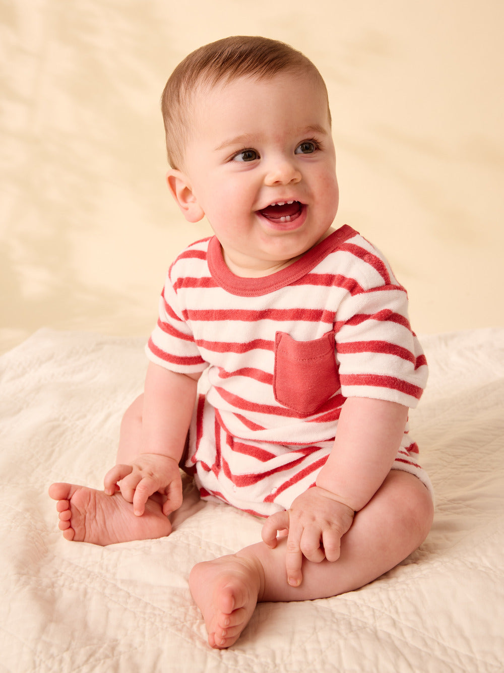 Tea Collection Terrycloth Pocket Shortie Romper