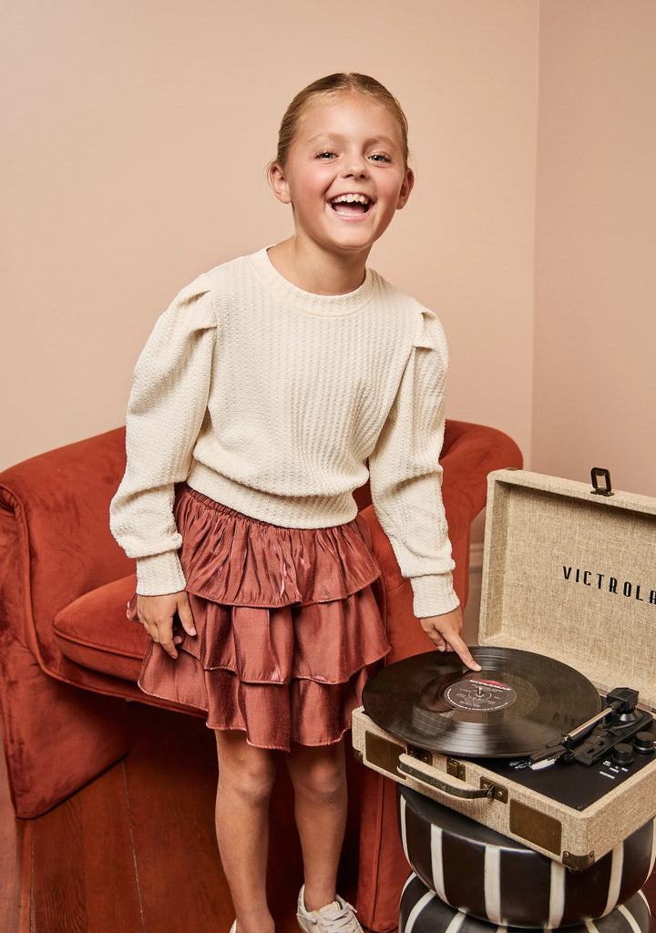 Pleat Luna Skirt in Chestnut