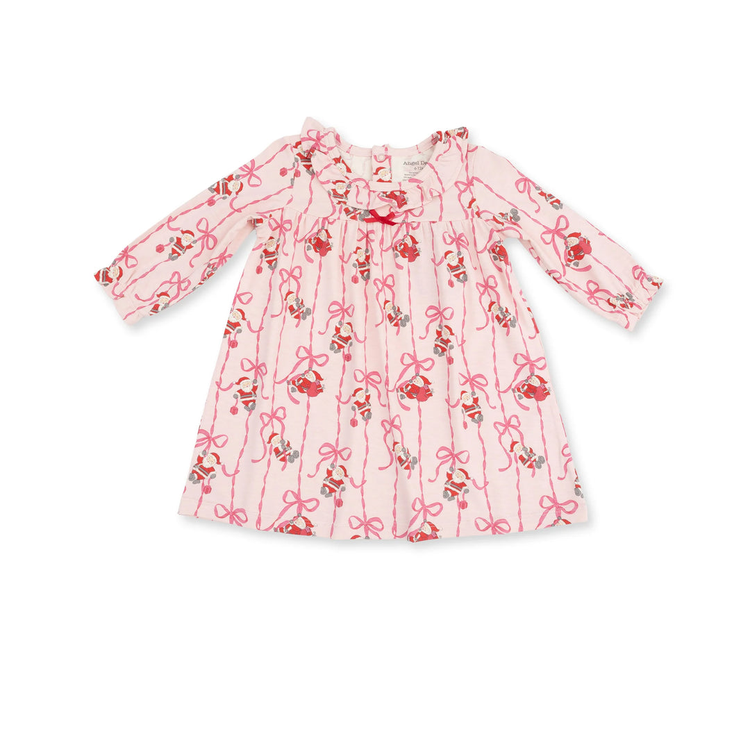 Angel Dear Bows & Santa Long Sleeve Gown