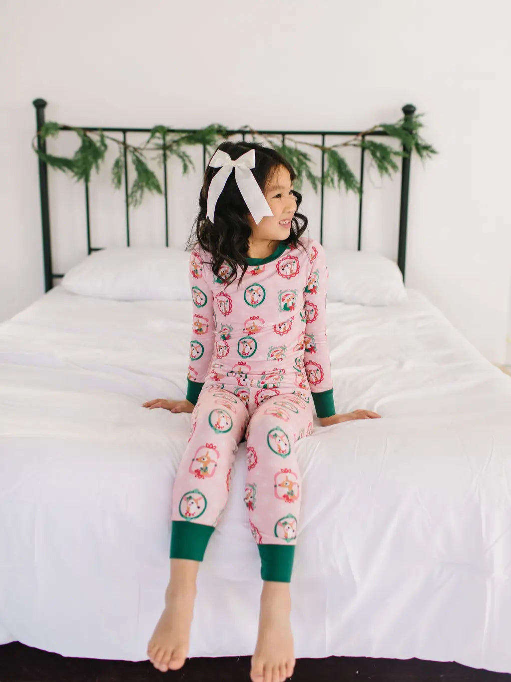 Ollie Jay Two Piece Pajama Set in Reindeer