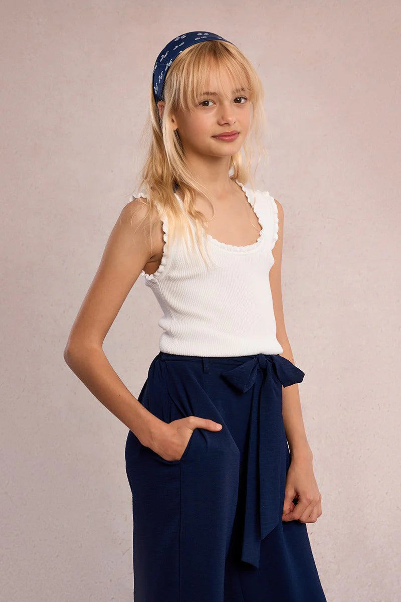 Mini Molly Knit Tank in Off White