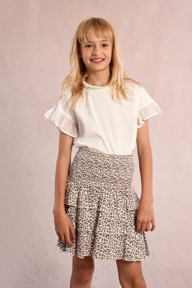 Mini Molly Tiered Skirt- Off White