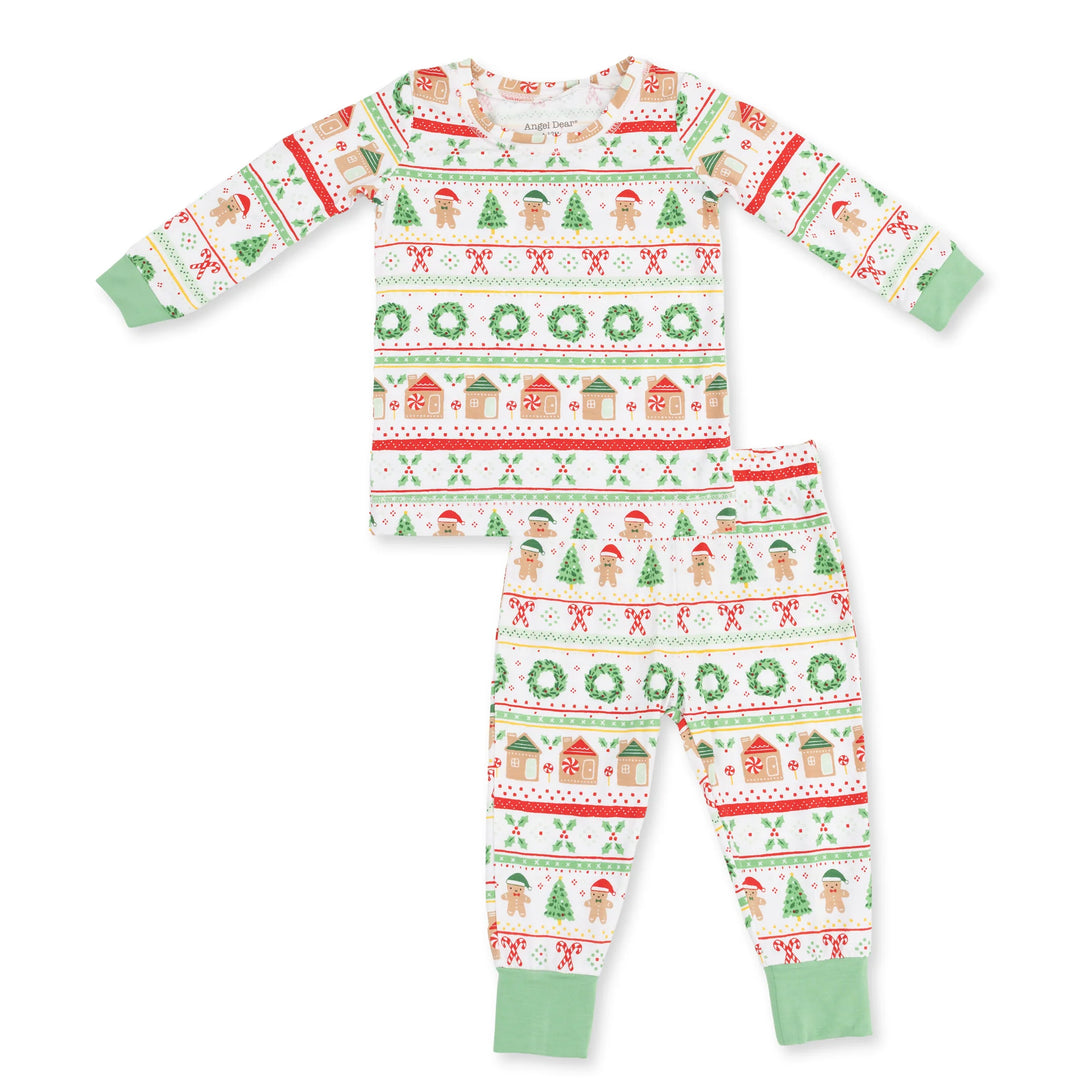 Angel Dear Gingerbread Fair Isle Pajama Set