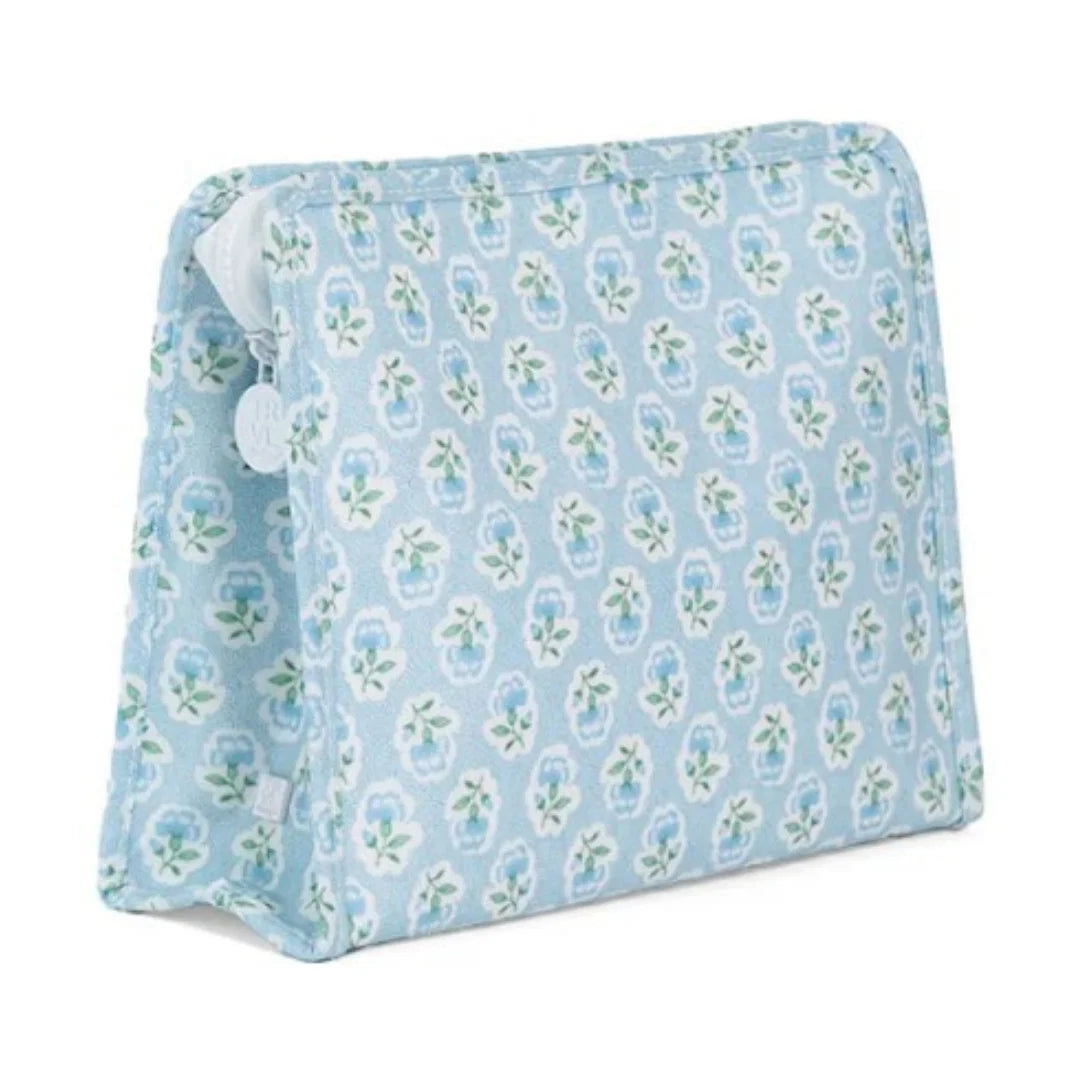 Roadie Large Zip Pouch in Petite Fleur Blue