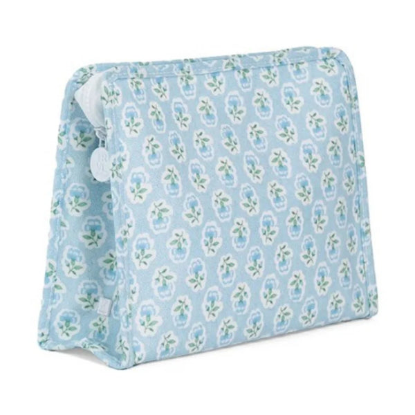 Roadie Large Zip Pouch in Petite Fleur Blue