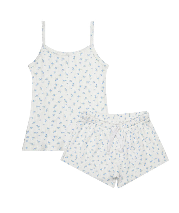 Blue Floral Tank Set