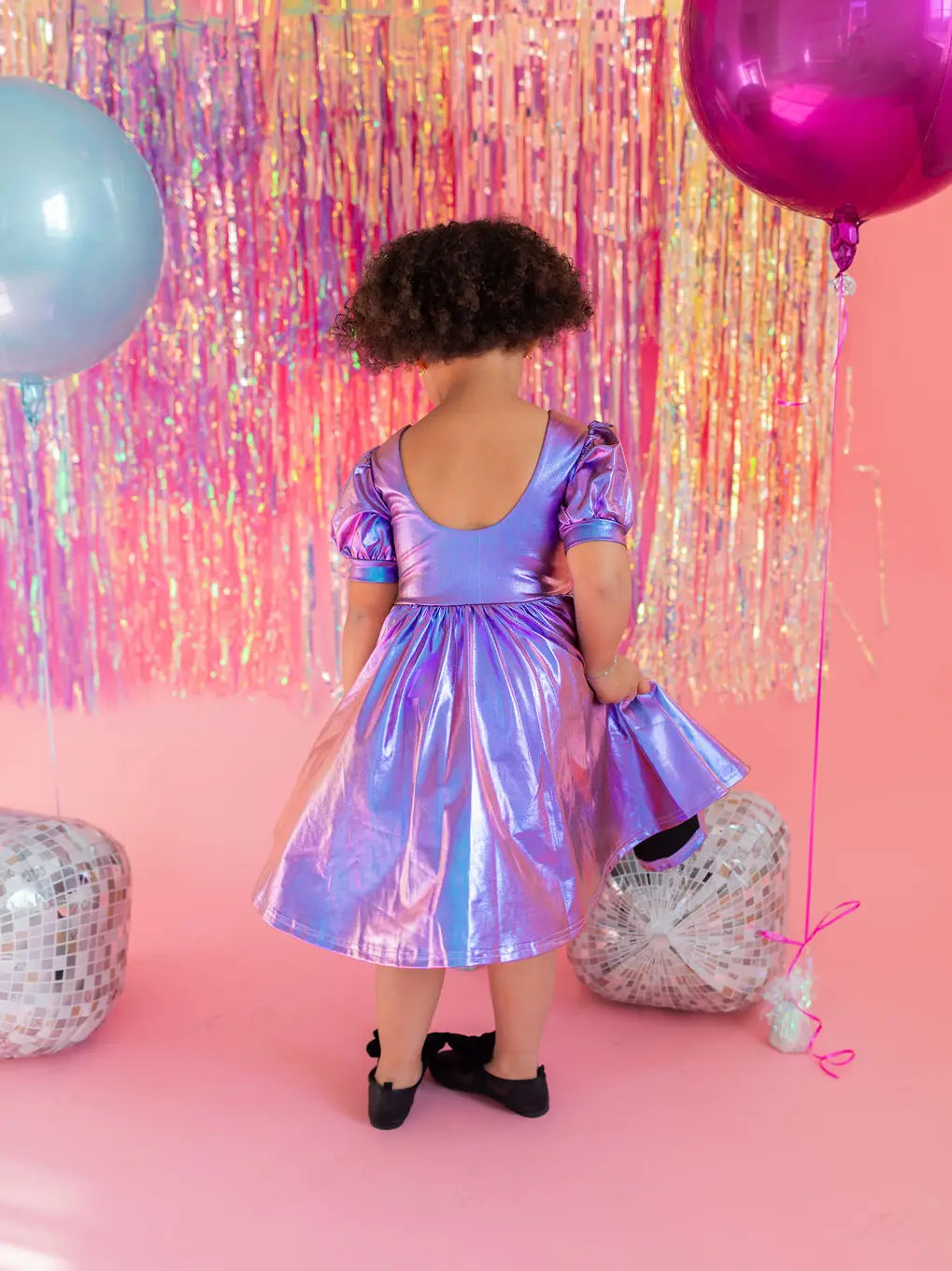 purple lame dress Ollie Jay Purple Lame Puff Dress