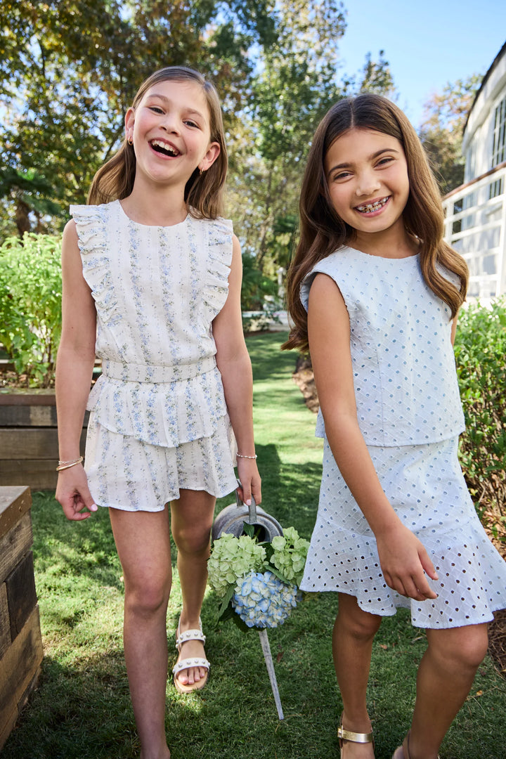 Pleat Parker Skort in Secret Garden