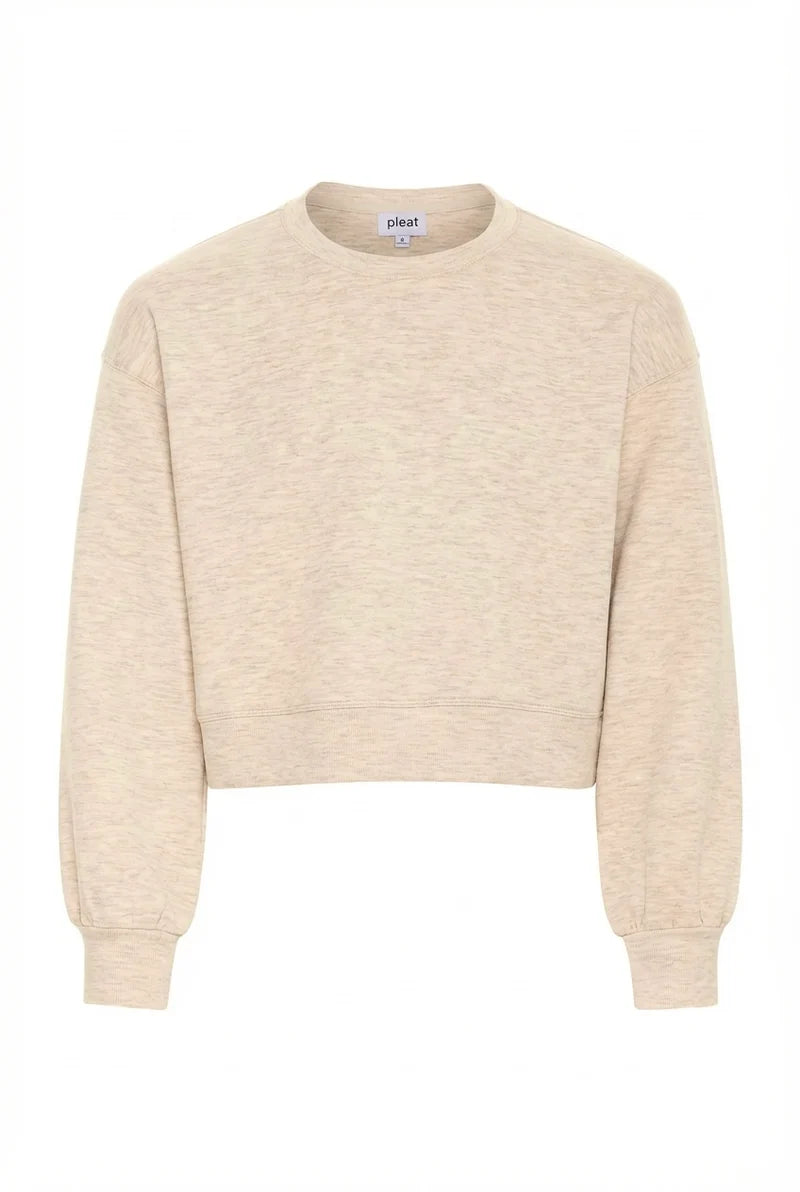 Pleat Darby Sweatshirt in Sugar Cookie