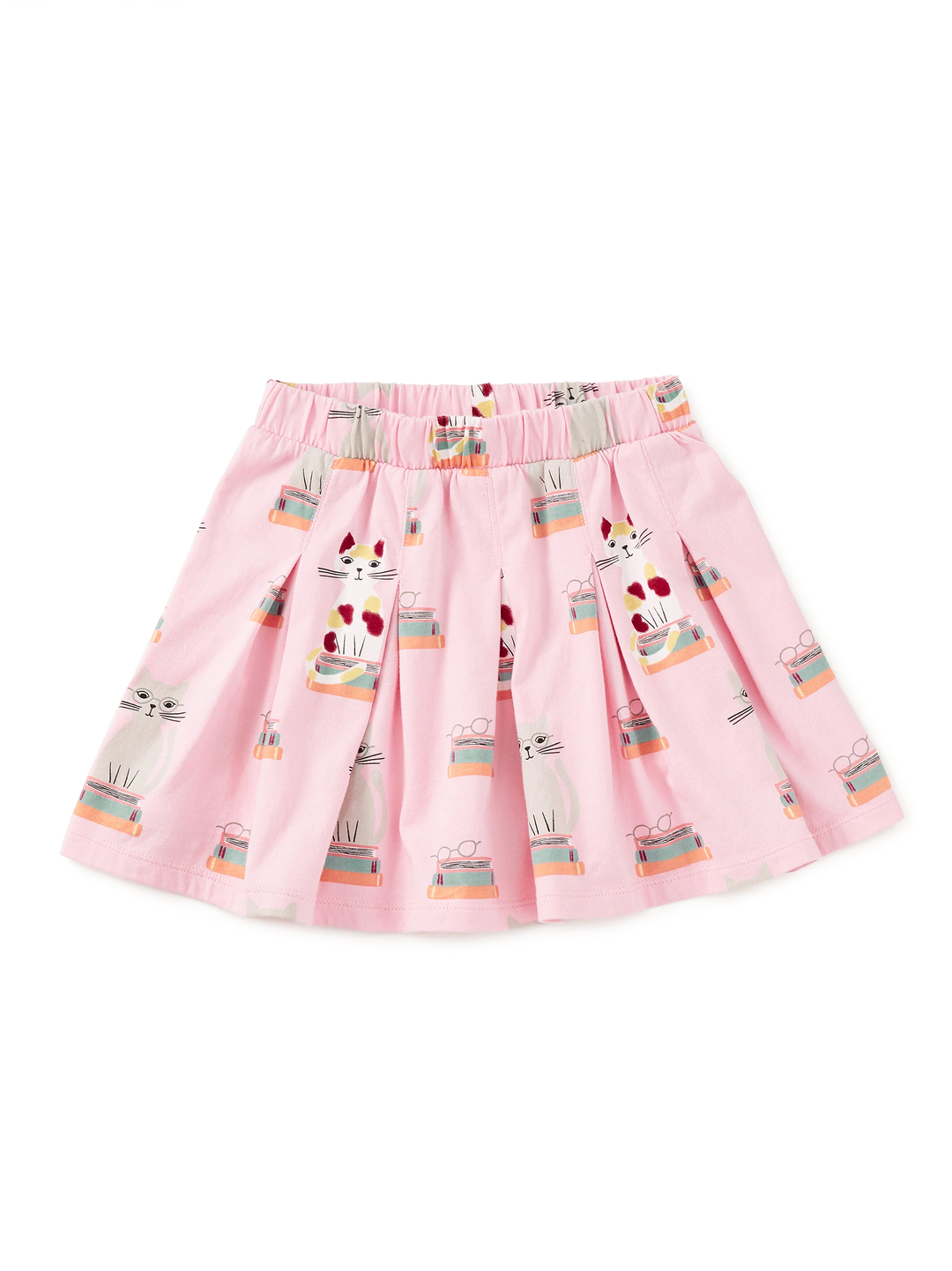 Tea Collection Pleated Jersey Skirt with Bookshop