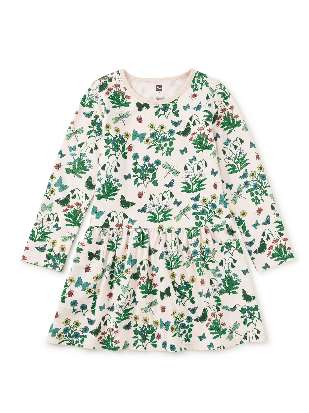 Tea Collection Long Sleeve Pocket Dress in Garden Expedition