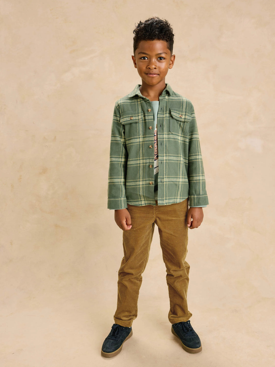 Tea Collection Flannel Button Up Shirt in Sherwood