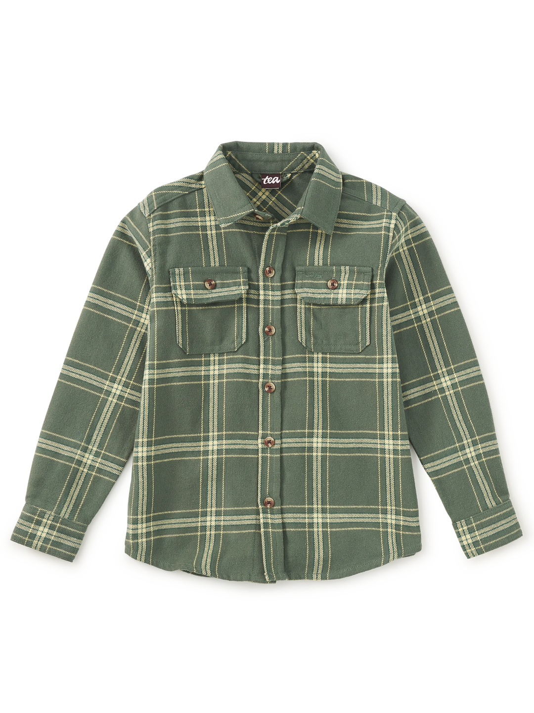 Tea Collection Flannel Button Up Shirt in Sherwood