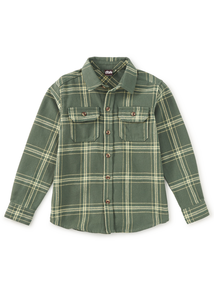 Tea Collection Flannel Button Up Shirt in Sherwood