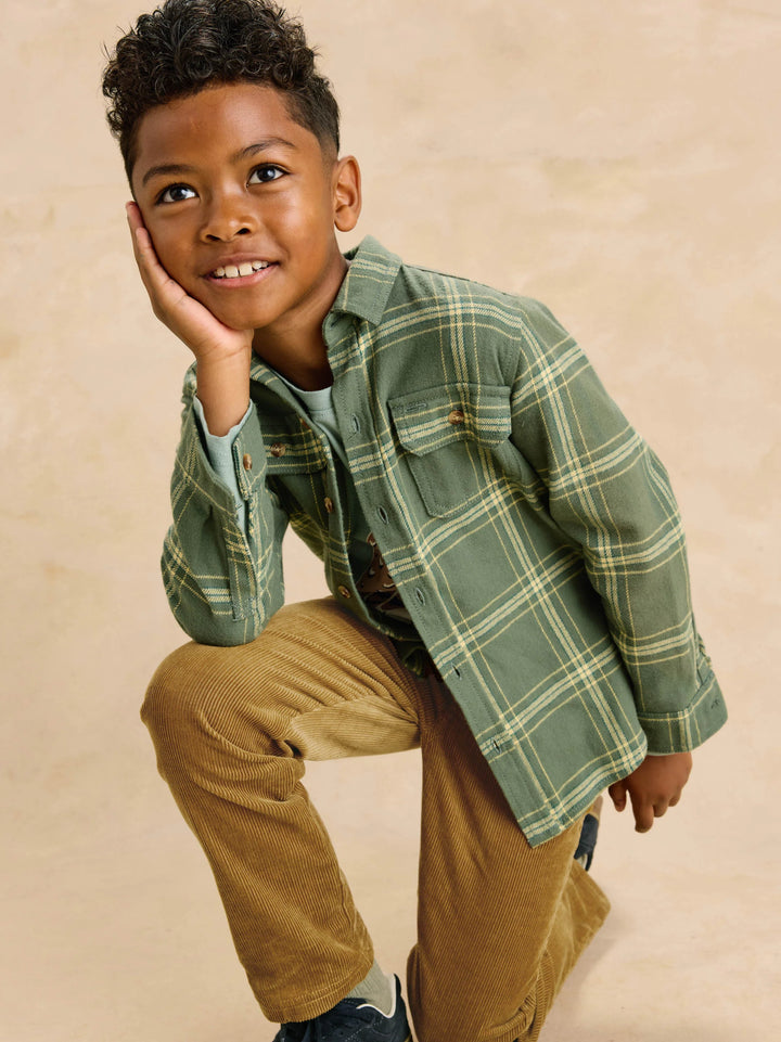 Tea Collection Flannel Button Up Shirt in Sherwood