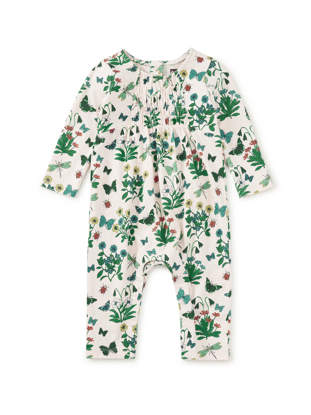 Tea Collection Smocked Romper in Garden Expedition