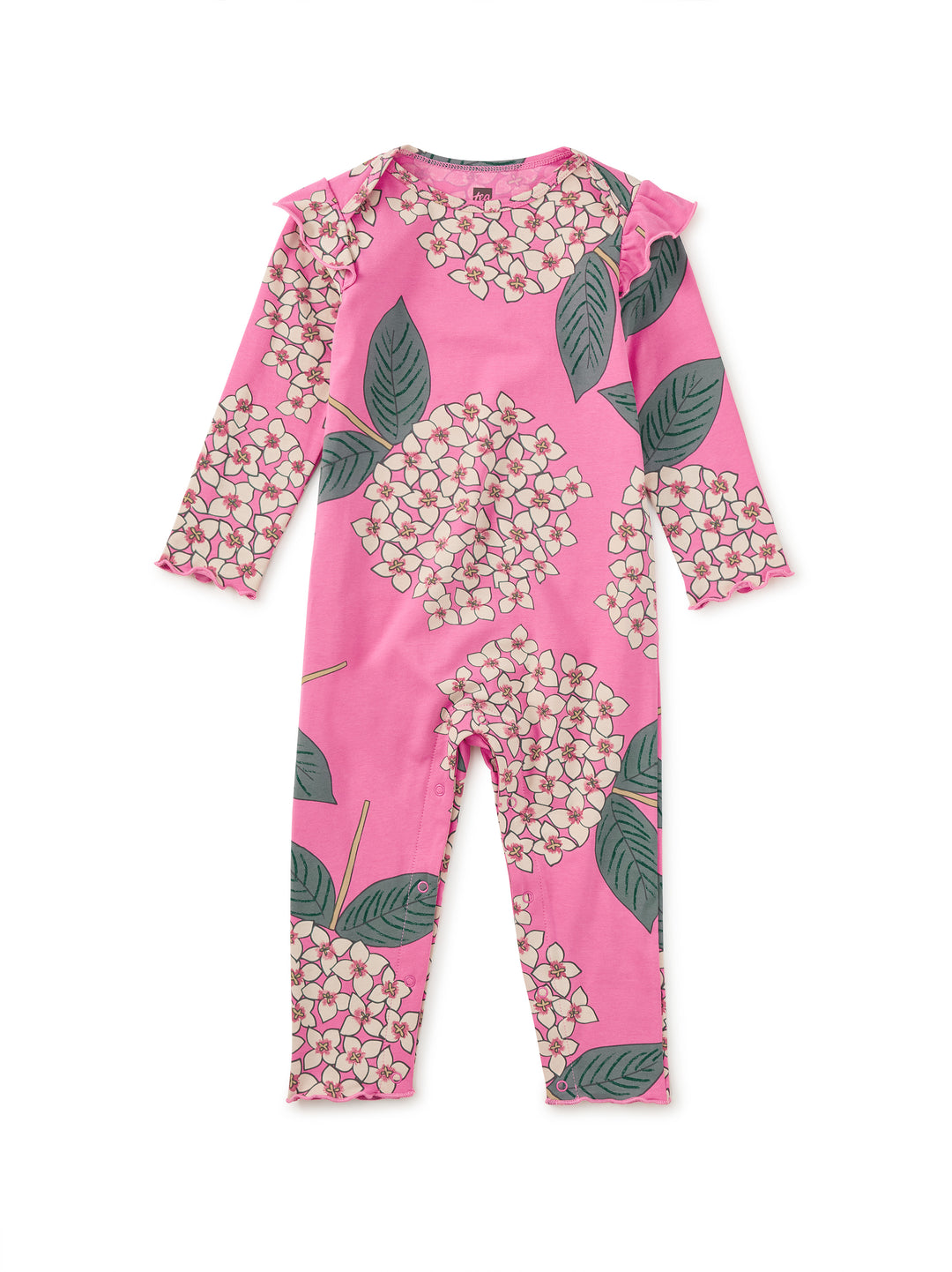 Tea Collection Ruffle Shoulder Baby Romper in Hydrangea