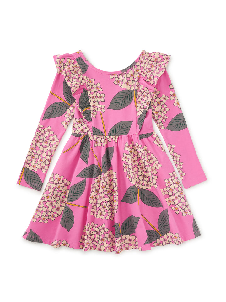 Tea Collection Ruffle Shoulder Ballet Dress in Hydrangea Burst