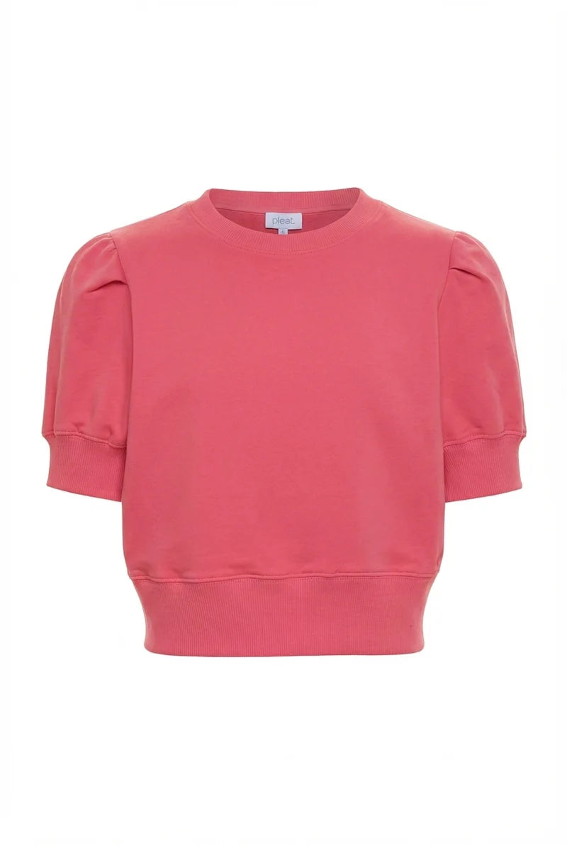 Pleat Riley Sweatshirt in Coral